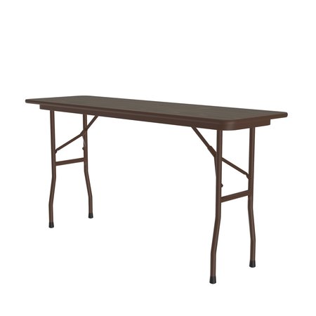 CORRELL Rectangle Commerical Folding Utility Table, 18" W, 96" L, 29" H, High Pressure Laminate Top, Walnut CF1896PX-01